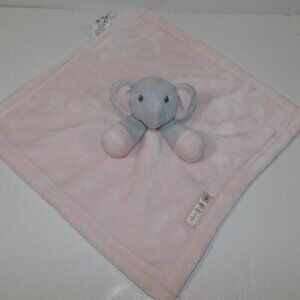 Blankets & Beyond Pink Gray Elephant Security Blanket Plush baby Lovey nunu